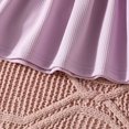 thumbnail image 5 of LUOGENLI Dress Toddler Girls Dress Winter Long Sleeve Ruffles Ribbed Lace Solid Color Princess Dress Maxi Dress for Girls Summer White Purple 12-18 Months, 5 of 5