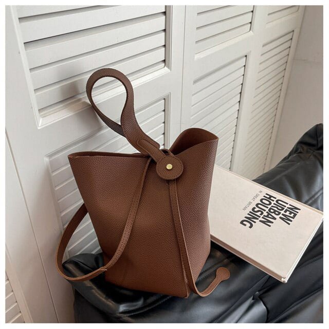 LinYooLi Female Large Capacity Tote Bag Soft Leather Shopping Bag Luxury Classic Design Handbags Ladys Simple Trendy Shoulder Bag