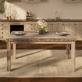 thumbnail image 4 of Morden Fort Farmhouse Dining Table Rectangular Wooden Table for 4-6, Rustic 60" Kitchen & Dining Room Table with Woodgrain Tabletop, Rivet Accents & Solid Wood Legs, 4 of 4