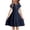 Navy, variant on Pitauce Big Girls Summer Casual Dresses Crew Neck Lace Ruffle Short Sleeve Tiered T-Shirt Dress Flowy Swing Midi Dress Size 4-14 Years