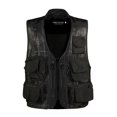 thumbnail image 1 of LUXUR Mens With Multiple Pockets Cargo Jacket Fishing Climbing Utility Vests Black-Zip M, 1 of 4