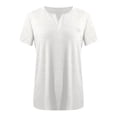 thumbnail image 4 of asjyhkr Plus Size Womens Summer Tops Short Sleeve T Shirts Loose Stretch Soft Comfy Tees Solid Basic Blouses, 4 of 4