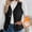 Black, variant on yardsong 2026 Women's Quilted Puffer Vest Lightweight Thermal V Neck Sleeveless Button Down with Pocket Black,M