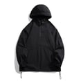 thumbnail image 1 of Pisexur Veste Coupe-Vent pour Homme Veste Décontractée Ample Couleur Unie Sprinter d'Extérieur à Manches Longues à Capuche Veste Décontractée/veste Veste de Randonnée pour Homme Imperméable Vestes Grande Taille pour Hommes, 1 of 7