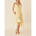 thumbnail image 3 of Kmbangi Robe Midi Cami d'Été pour Femmes Robe de Soirée Tie-Up Dos Nu Spaghetti de Couleur Unie, 3 of 9
