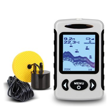 Détecteur de Poissons Filaire 2,2 Pouces LCD Portable 200KHz/83KHz Double Fréquence Sonar Portée de 300 Pieds Détecteur de Profondeur, Facile à Utiliser