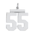 thumbnail image 1 of Sterling Silver Rhodium-plated Medium Polished Number 55 Charm QMS55 (21mm x 16mm), 1 of 2