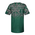 thumbnail image 4 of CEHVOM Femmes Mode Décontractée Imprimé Col Rond Ample Manches Courtes T-shirt Haut Blouse Chandail Liquidation, 4 of 5
