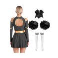 thumbnail image 2 of iiniim Uniforme Sportif de Cheerleading Classique de Lycée pour Femmes Cheerio Robe Fantaisie Noire B m, 2 of 7