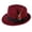 Wine red, variant on Men's Women' Felt Feather Fedora Hat Vintage Panama Trilby Hat - Black, as described