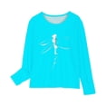 thumbnail image 4 of T-shirts à Manches Longues pour Filles, Col Rond, en Coton, Imprimé Libellule, T-Shirts Décontractés d'Automne et de Printemps, T-Shirts Graphiques Basiques pour Enfants (7 Ans, Bleu Pâle), 4 of 5