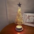 thumbnail image 4 of Christmas Tree Topper Christmas Tree Table Lamp Christmas Tree Table Lamp Battery Powered 30Led Bright and Safe Warm Gold Bedroom Stair Light (Christmas,Warm White) Christmas Tree Lights, 4 of 6