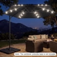 thumbnail image 4 of Costway Parasol Déporté de Patio 10 Pi avec Lumières DEL Solaires, Rotation à 360°, Évent Gris, 4 of 10