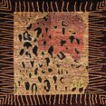 thumbnail image 1 of Ahgly Company Tapis d'Intérieur Carrés Abstraits Rouges à Motif Animal, 6 Pieds Carré, 1 of 6