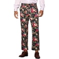 thumbnail image 1 of INSPIRE CHIC Pantalon Habillé à Fleurs pour Homme, devant Plat, Fête, Bal de Promo, Pantalon Imprimé de Fleurs 38 Noir Rouge, 1 of 5