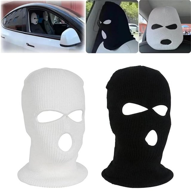 Funny Spoof Car Seat Headgear Personalized Funny Hat for Car Seat Headcover Three-Hole Double-Hole Headgear Auto Front/Rear Seats Headrest Cover Dustproof Headrest Protector Cove