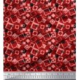 thumbnail image 1 of Soimoi Satin Silk Fabric Square Geometric Print Fabric by The Yard 42 Inch Wide, 1 of 3