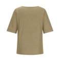 thumbnail image 4 of Timegard Hauts pour Femmes en Coton et Lin Été Manches Mi-Longues Col Rond à Boutons Chemises Décontractées Amples Haut Blouse, 4 of 7