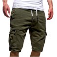 thumbnail image 3 of zanvin Men's Shorts Sport Pure Color Bandage Casual Loose Sweatpants Drawstring Shorts Pants, 3 of 4