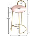 thumbnail image 5 of Meridian Furniture Ring Soft Pink Velvet Counter Stool in Brushed Gold Finish, 5 of 5