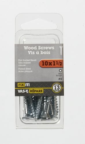 10x1-1/2" Flat Head Wood Screw 13 Pieces