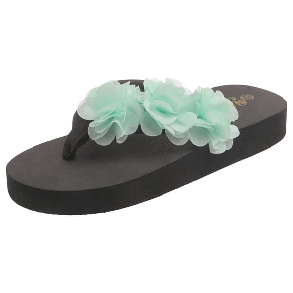 IUJSOY Womens Arch Support Flip Flops Comfortable Casual Summer Beach Floral Thong Sandals