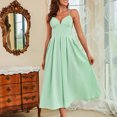 thumbnail image 1 of Gspmoly Robes d'Été, Mode Femmes Été Sans Manches Aguichant Décontractée Dos Nu Couleur Unie Robe à Col en V Robes de Cocktail Liquidation, 1 of 9