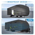 thumbnail image 4 of Unique Bargains 1 Set Waterproof RV Travel Trailer Cover Fits 27'-30' with Extra Windproof Ropes and Gutter Covers, Black, 4 of 7