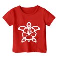 thumbnail image 3 of LUOGENLI T-Shirt pour Filles Garçon et Fille Mode Décontractée Imprimé Col Rond Ample Manche Courte T-Shirt Haut Coton Maxi Hauts Rouge 10-11 Ans, 3 of 3