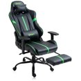 thumbnail image 3 of Hdcanada Orbit Series Racing Style Gaming Chair, Reclining Ergonomic Leather Chair with Footrest & Massage Lumbar Support - Green, 3 of 10