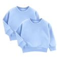 thumbnail image 1 of MKOSPLRT Chandails Molletonnés pour Enfants, Lot de 2, Manches Longues, Chandail en Molleton à Enfiler, Couleur Unie, Col Rond, Chandails Molletonnés Doux d'Automne pour Garçon Ou Fille 3-9, 1 of 2