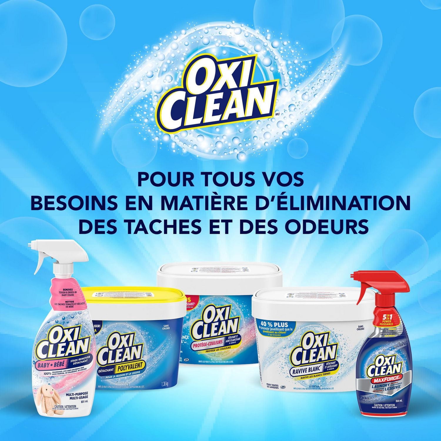 OxiClean Détachant polyvalent en poudre pour la maison et la lessive, sans danger pour les couleurs, sans chlore, 680 g