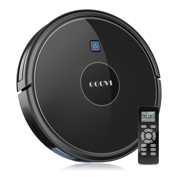 GOOVI Robot Vacuum, 1600Pa Suction Robotic Vacuum Cleaner, Slim, Ideal for Hard Floor, Pet Hair, Carpet