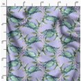 thumbnail image 2 of Soimoi Blue Modal Satin Fabric Crabs Ocean Decor Fabric Printed Yard 42 Inch Wide, 2 of 6