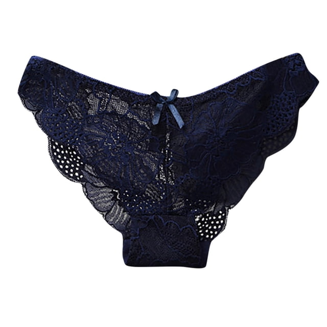 DPTALR Culottes pour Femmes Aguichant Mignonnes à Nœud, Design Crochet, Dentelle Intégrale, Culottes Taille Basse