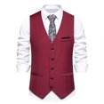 thumbnail image 1 of EGNMCR Tank Tops Men Men Solid Fashion Retro Have Pockets Button V-neck Tanks Tops Blouse, 1 of 9