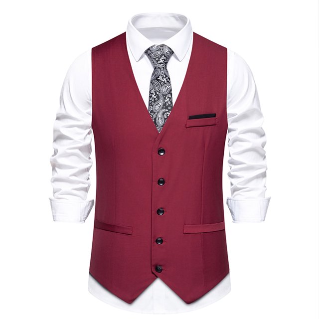 EGNMCR Tank Tops Men Men Solid Fashion Retro Have Pockets Button V-neck Tanks Tops Blouse
