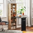 thumbnail image 2 of HOMCOM Convertible Desk with Blackboard & Shelf, Rustic Brown, 2 of 10