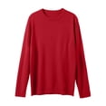 thumbnail image 4 of LUOGENLI Chandail Sans Manches pour Homme Automne et Hiver Lisse Confortable Léger Drapé Peau Douce Texturé Coupe Ajustée Col Rond Manches Longues Chandail pour Homme Chemise Manches Courtes Rouge Melon D\'eau Taille g, 4 of 8