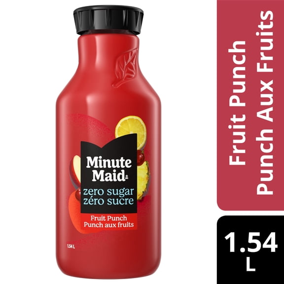 Minute Maid Zero Sugar Fruit Punch Bottle, 1.54 Liters