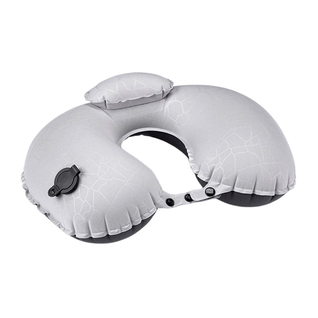 funtasica Inflatable Camping Pillow Compact Air Travel Pillow for Sleeping Cars Office Gray