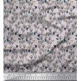thumbnail image 1 of Soimoi Gray Poly Georgette Fabric Insect & Floral Artistic Print Fabric by Yard 42 Inch Wide, 1 of 3