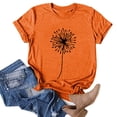 thumbnail image 2 of Chemises pour Femmes Manches Courtes Imprimé Tee Ample Décontracté Col Rond Blouse Hauts d'Été pour Femmes Orange L, 2 of 5