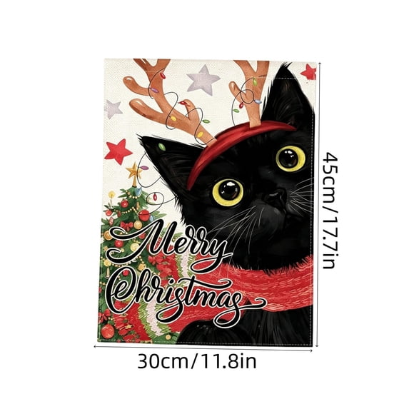 Drapeau de Jardin de Noël, Drapeau d'Hiver Double Face pour Cour, Décor des Fêtes Extérieur, Drapeau de Jardin en Polyester pour Maison et Patio