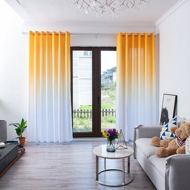 EGNMCR Curtains, Curtains for Bedroom Leaves Sheer Curtain Tulle Window Voile Drape Valance 1 Panel Fabric Window curtains