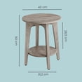 thumbnail image 3 of VASAGLE Round Side Table with Lower Shelf End Table for Small Spaces Nightstand Living Room Greige, 3 of 9
