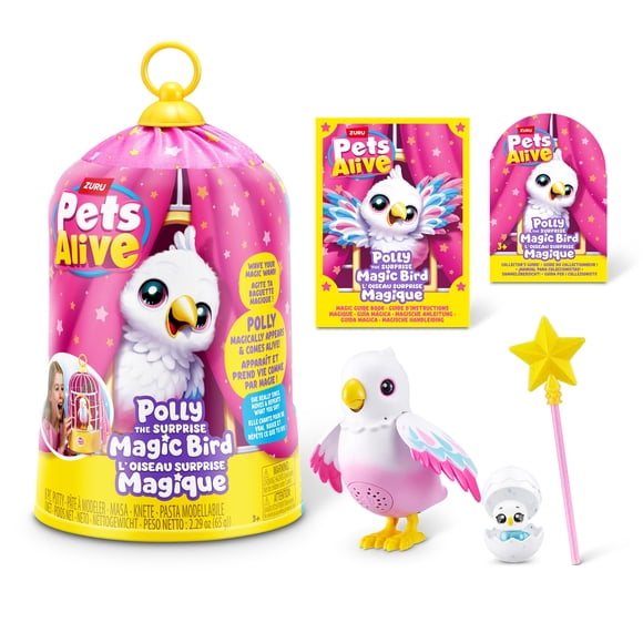Pets Alive Polly the Magic Bird by ZURU - Interactive Electronic Pet Playset for Kids Ages 3+