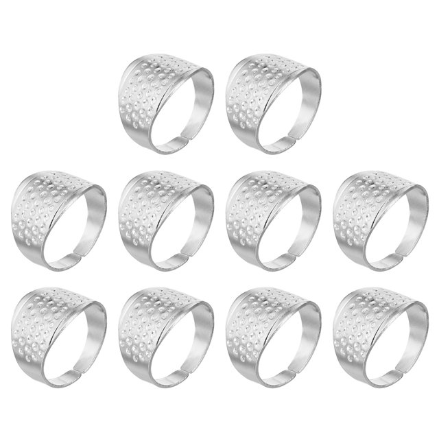 Unique Bargains Anneaux de Protection Réglables pour Doigts, Argent 10 Pcs