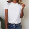 thumbnail image 4 of Diufon Hauts de la Saint-Valentin pour Femmes, Tunique Décontractée à Manches Courtes, Chandail à Col Rond, Blouse Tendance Mignonne à Imprimé Graphique, 4 of 6