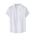 thumbnail image 2 of Men's Casual Linen Shirt - Cuban Collar, Button Down, Breathable Material, Perfect for Summer & Vacation, 2 of 5